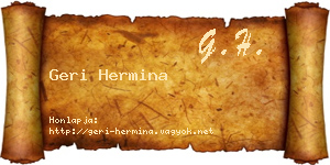 Geri Hermina névjegykártya